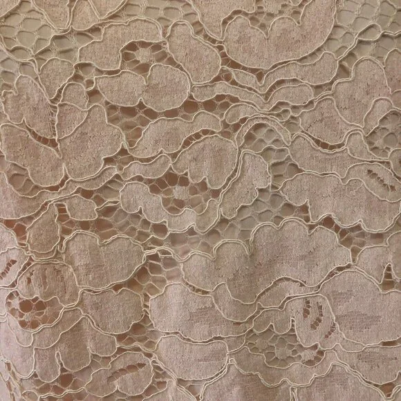 Vince Camuto Womens Sz 6 Lace Floral Flared Bell Sleeves Pink Peachy Shift Dress - Picture 5 of 12